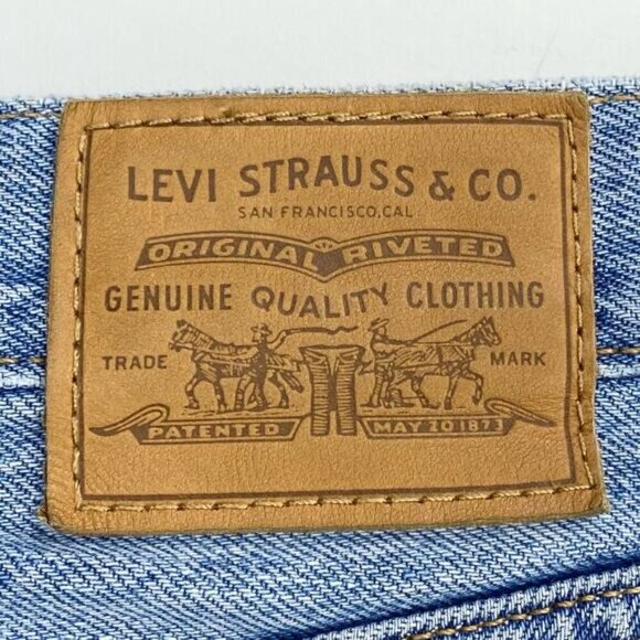 LEVI'S Denim Cut Off Button Front Mini Skirt Sz 24 - Picture 7 of 9